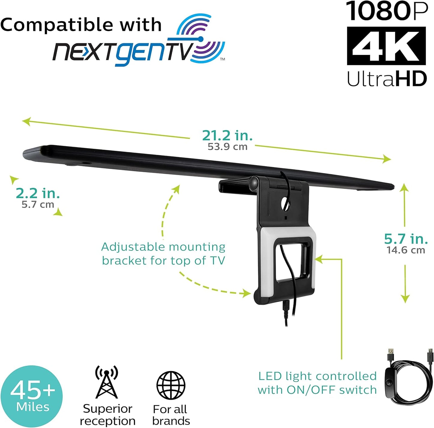 Philips TV Antenna with backlite