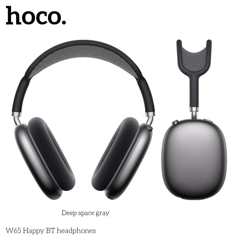 HOCO W65 Plus ANC Noise Reduction Bluetooth Headphones Over The Ear Wireless Big Earphone Hifi Sounds Sport Headsets With Button