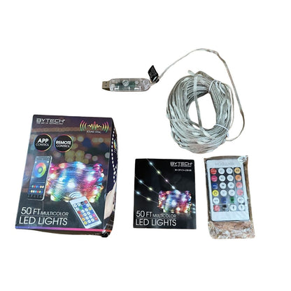 Bytech Christmas Led Lights 50 Feet With Remote , App control & Sound Sync NEW BY-OP-CA-238-BK