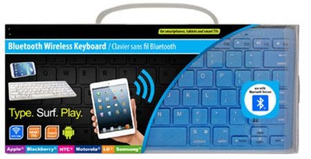 BLUETOOTH WIRELESS KEY BOARD BLUE