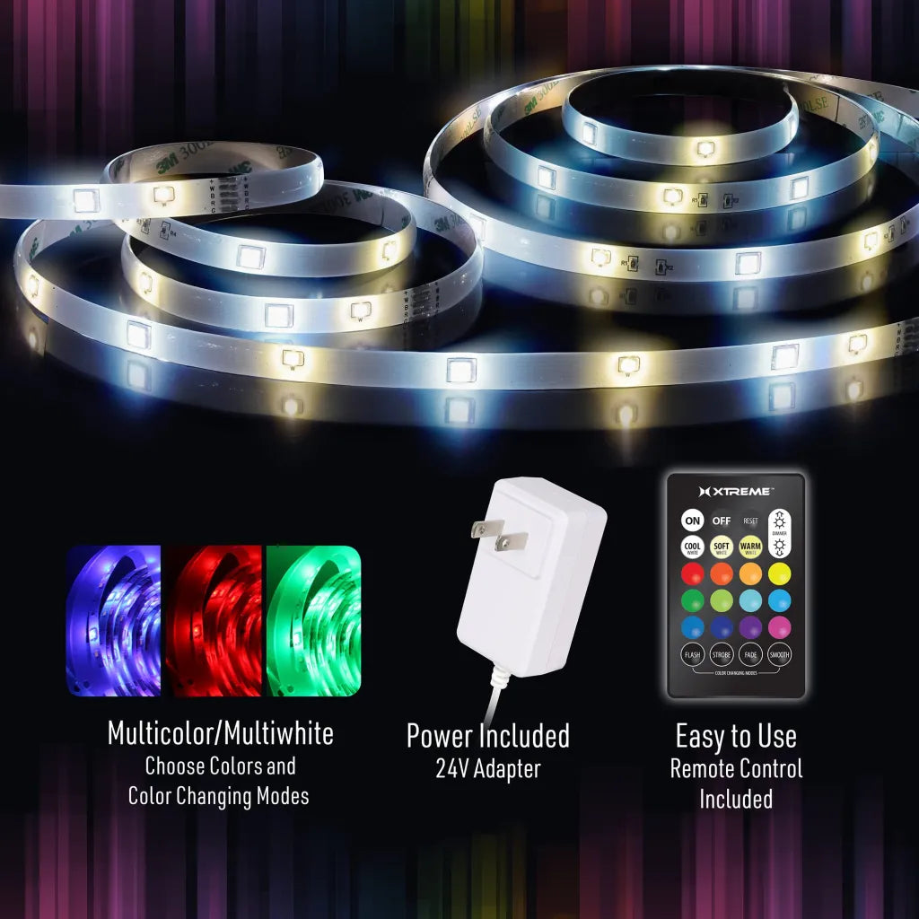 50ft Sound Reactive Color Changing Multi-Color Indoor LED Light Strip (XLB7-1102-RGB)