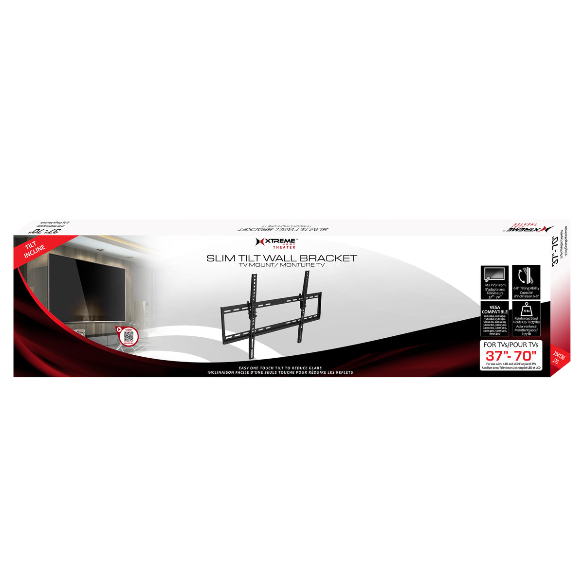 SUPPORT MURAL POUR TV 32"-70" AVEC INCLINAISON