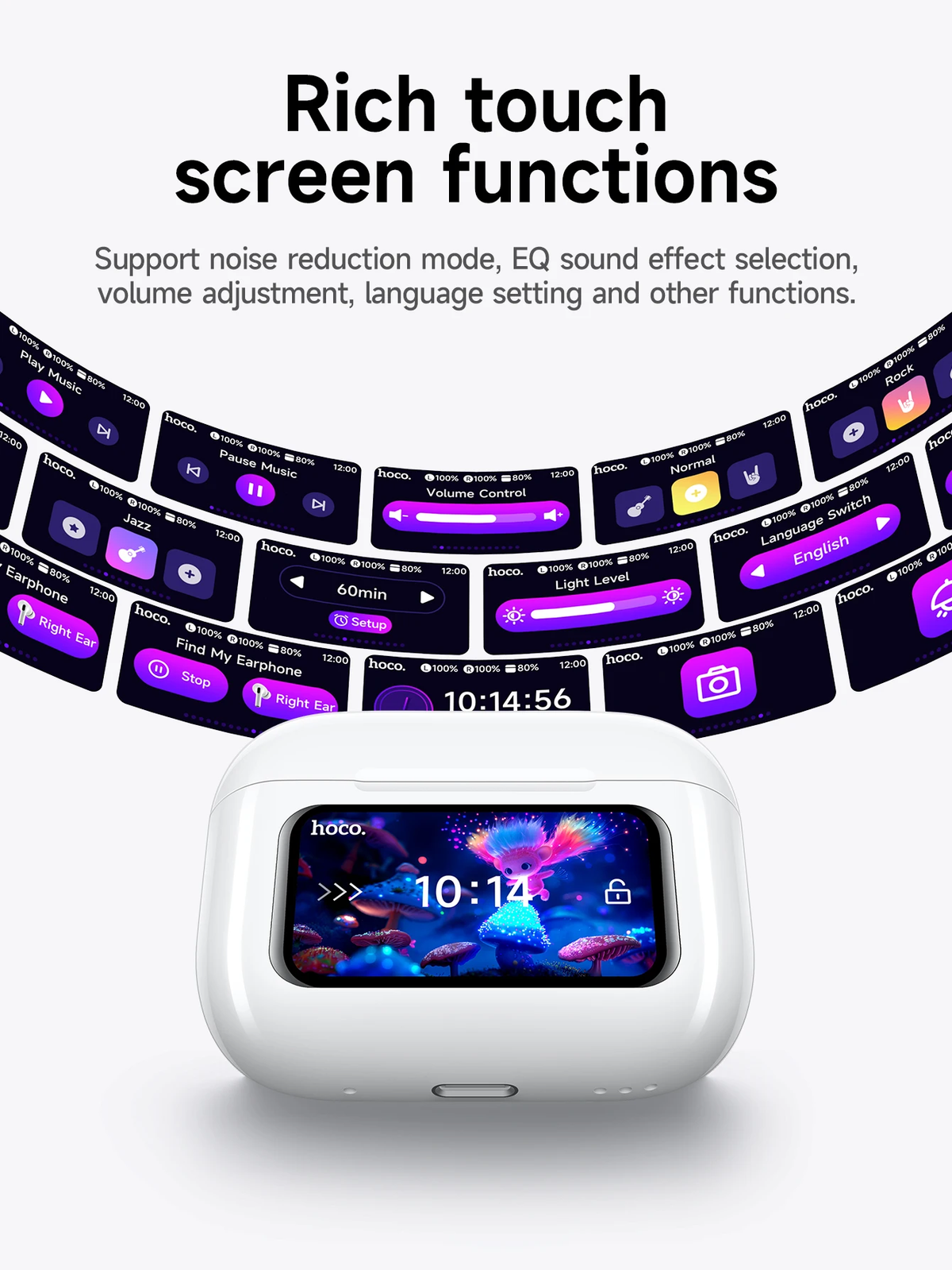 Hoco EW72 Lite True Wireless with LED Color Touchscreen