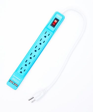Xtreme Blue Six-Outlet & Dual USB Port Power Strip | Dual usb, Power strip, Usb