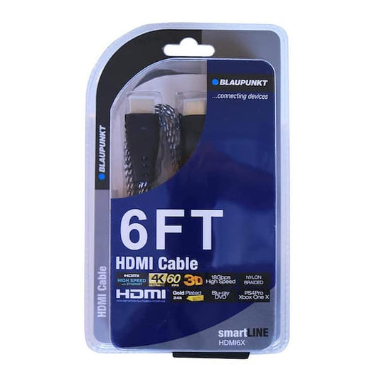 BLAUPUNKT 4K 6ft Braided HDMI High Speed Cable  (HDMI6X)