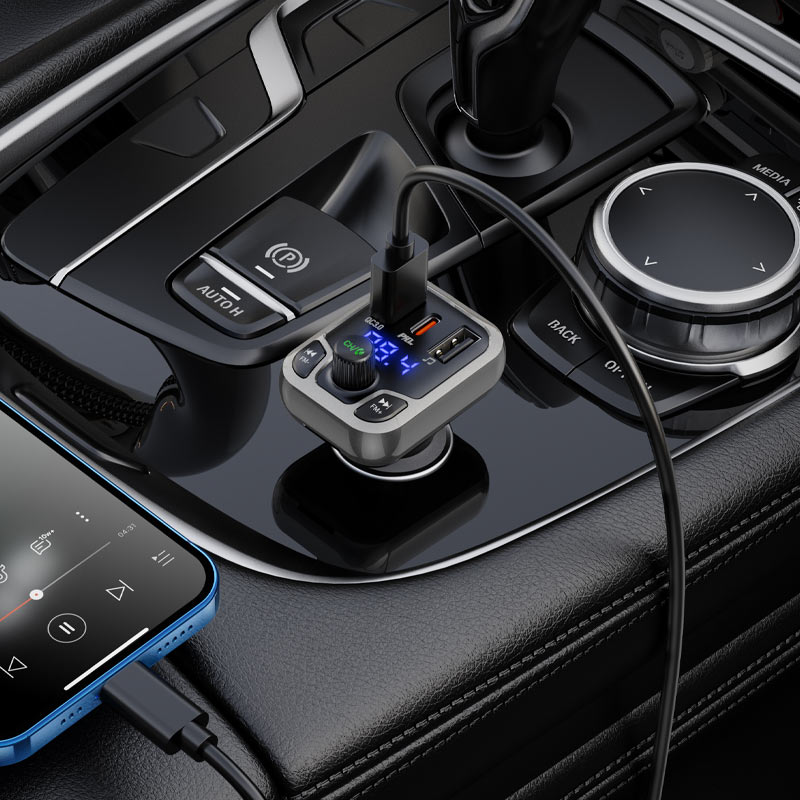 Hoco 15W Car Charger with Wireless FM Transmitter BC59