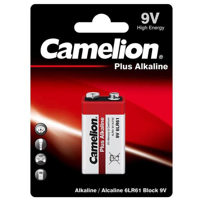 9V 6LR61 ALKALINE BATTERY 1 PC CAMELION
