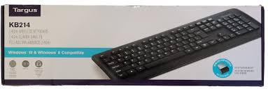 Targus Full-Size Wireless Keyboard for PC or Mac with USB Dongle, Black