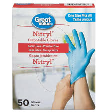 GV 50-Pack Nitryl Disposable Gloves – Blue – One Size Fits All - 0