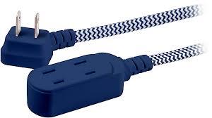 Cordinate Basic 3-Outlet Polarized Extension Cord, 8ft  Braided-50715