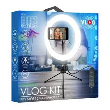 BYTECH 10" Selfie Ring Light with Tripod-SM, Black (TB-PG-MC-102-BK)