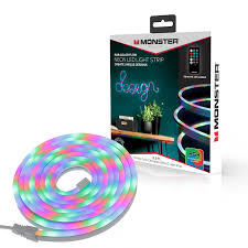 Monster RGB Color Flow Neon LED Strip,IR Remote 6.5ft/2m MLB7-1055-WHT