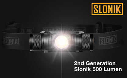 SLONIK LED Headlamp Flashlight - 500 Lumen USB Rechargeable Headlight S10