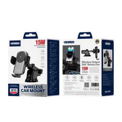 JELLICO car holder with wireless charging W19 15W Black