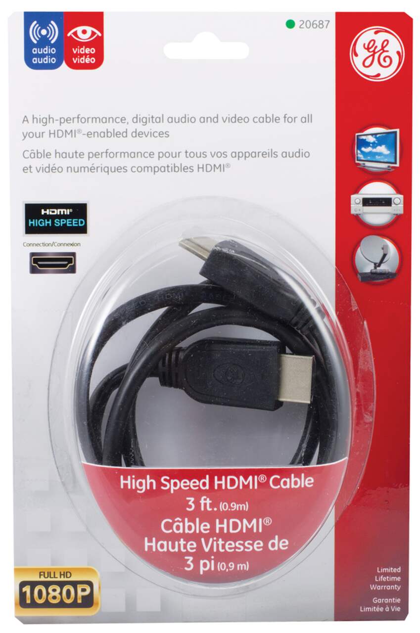 CÂBLE HDMI GE 3 PI HAUTE VITESSE