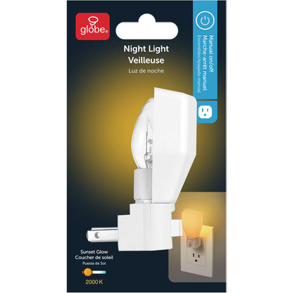 Plug-In Incandescent Warm White Night Light, 3.28-in, White (special case lot 48pcs)71030