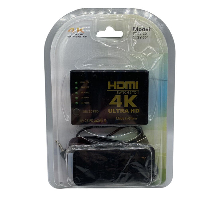 5 In 1 Out  4K Ultra HD HDTV Switch With Remote
