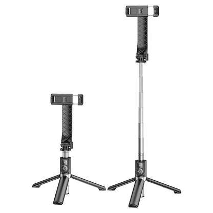 live broadcast stand for 4.5-7 inches mobile phones Tripod structure Detachable Bluetooth v4.2 remote control 10m signal distance for outdoor and indoor