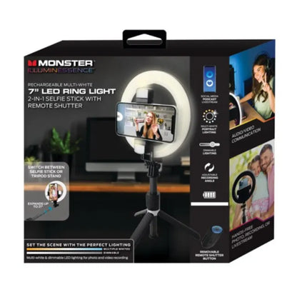 Monster MSV7-1012-MWT 10 in. Multicolor LED Ring Light with Flexible Tripod