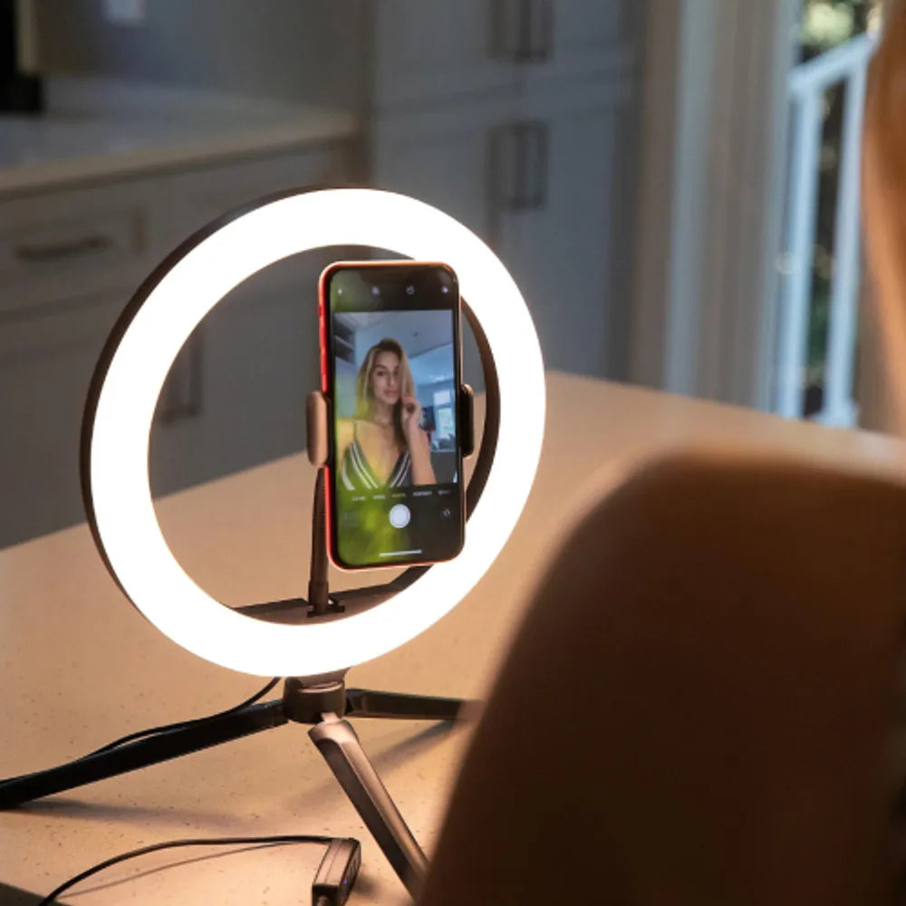 Monster MSV7-1012-MWT Anneau lumineux LED multicolore de 10 po avec trépied flexible 