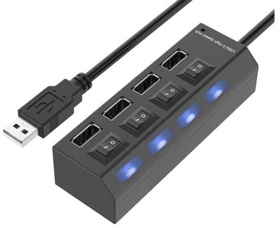 4 Port 3.0 Usb Hub With On/Off Switches