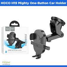 Hoco H19 Mighty One-Button Center Console Car Holder, Black