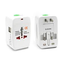 Universal Travel Plug Adapter w/ Dual USB Port-PRO--909USB