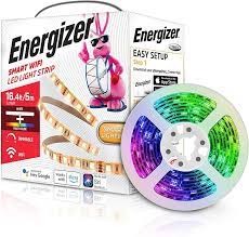 Energizer Smart Wi-Fi LED Light Strip, 16.4ft, Multi-Color and Single White, with App, Compatible with Alexa, Google Assistant and Siri-EOS2-1001-WHT