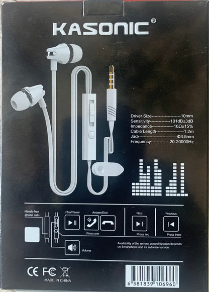 EARPHONE HANDFREE WITH VOLUME AND  MIC