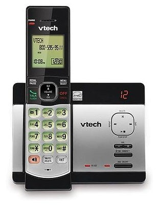 VTech CS6529 DECT 6.0 Phone Answering System with Caller ID/Call Waiting, 1 Cordless Handset, Silver/Black