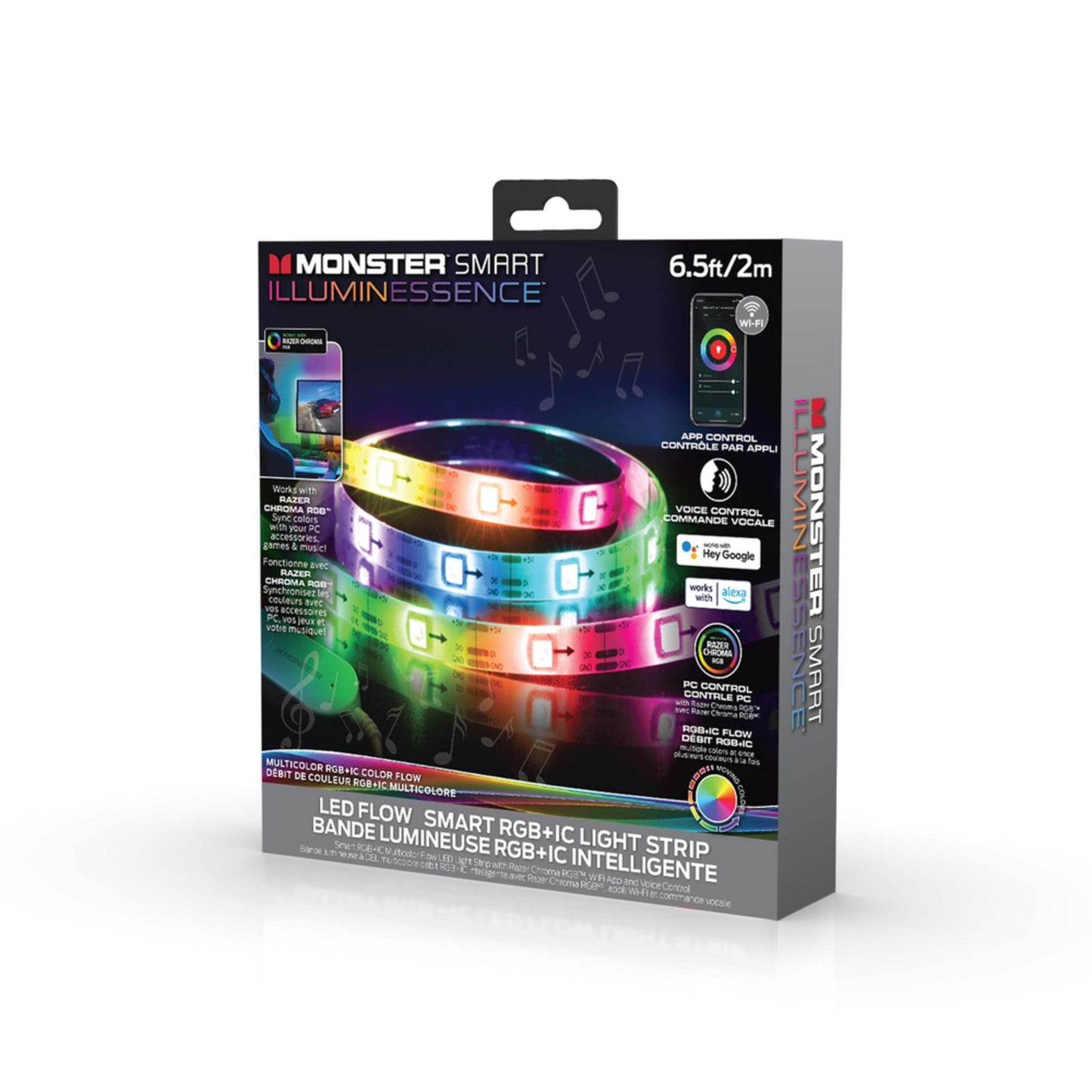 MONSTER LED FLOW Multi Color RGB + IC LED Light Strip With Remote Striking Colors