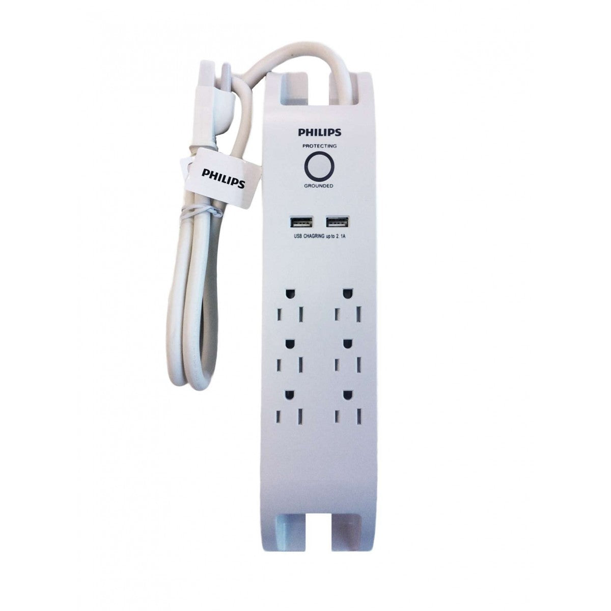 Philips Home Office Surge Protector Power Bar with 2 USB Charging Ports