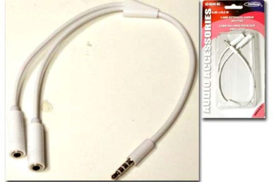 3.5MM MALE 4 CONDUCTOR TO TWO FEMALE SPLITTER AC-804 BC