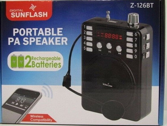 Portable Bluetooth Rechargeable PA Speaker by Digital Sunflash ( Z-126BT )