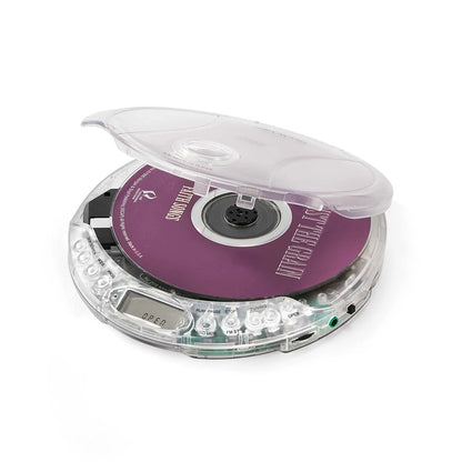 Amp'd Clear Portable Walkman CD Player+ earbuds AM FM Radio With 20 Track Memory