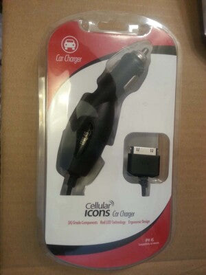 Cellular Icons Car Carger for Apple iPhone 3GS/4/4S or IPOD