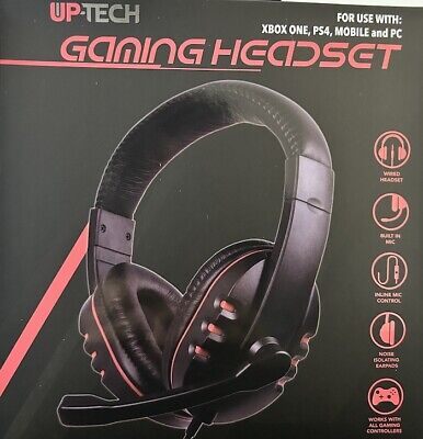 Up-Tech Gaming Wired Headset w/MIc Black/Red SO-0008 XBOX One, PS4, Mobile & PC