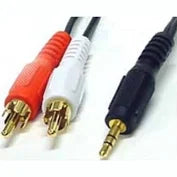 6ft 3.5mm Stereo Plug to 2 x RCA jack (Gold Plated)