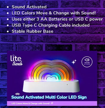 LED Rainbow Light w/Sound Activation TDS1-1001-HRT