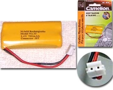 TÉLÉPHONE SANS FIL STYLE 33 BATTERIE RECHARGEABLE NI-MH 2AAA