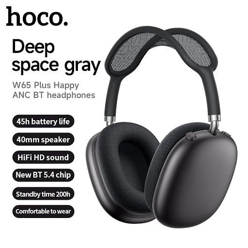 HOCO W65 Plus ANC Noise Reduction Bluetooth Headphones Over The