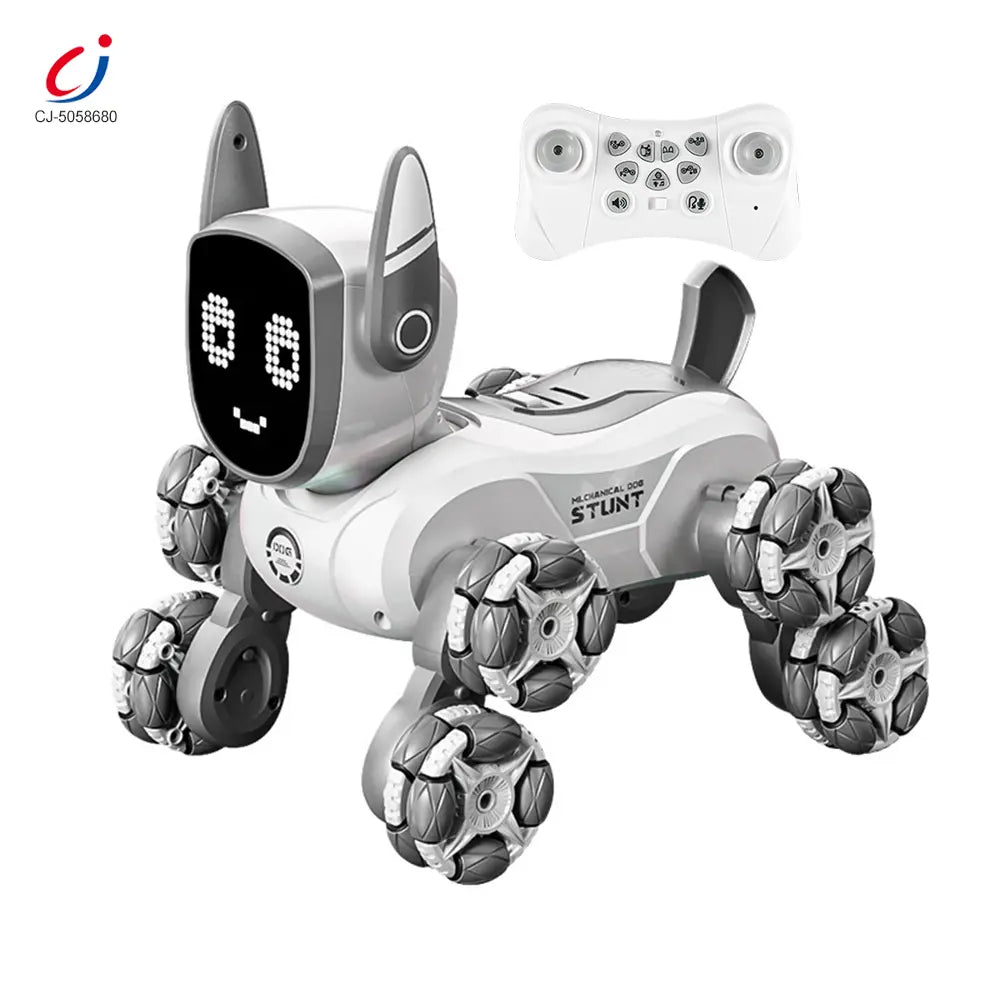 8-Wheeled Robot Dog with Voice & Stunt Features MDS-572 (PINK/GREY)