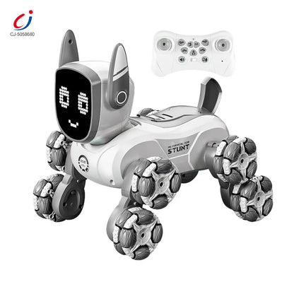 8-Wheeled Robot Dog with Voice & Stunt Features MDS-572 (PINK/GREY)