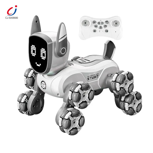8-Wheeled Robot Dog with Voice & Stunt Features MDS-572 (PINK/GREY)