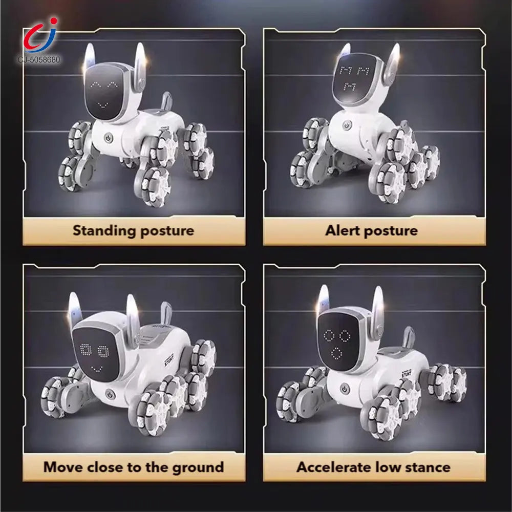8-Wheeled Robot Dog with Voice & Stunt Features MDS-572 (PINK/GREY)