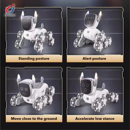 8-Wheeled Robot Dog with Voice & Stunt Features MDS-572 (PINK/GREY)