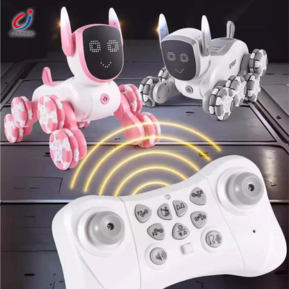 8-Wheeled Robot Dog with Voice & Stunt Features MDS-572 (PINK/GREY)
